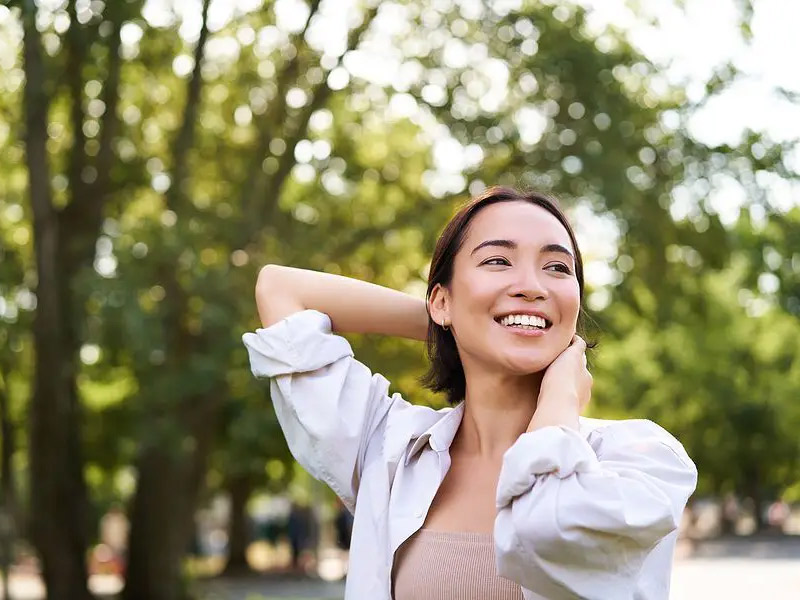 Women smiling
