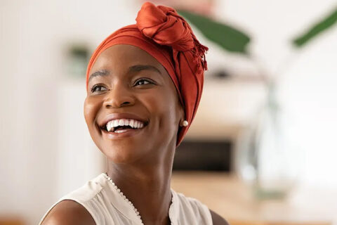 Black toned Women smiling