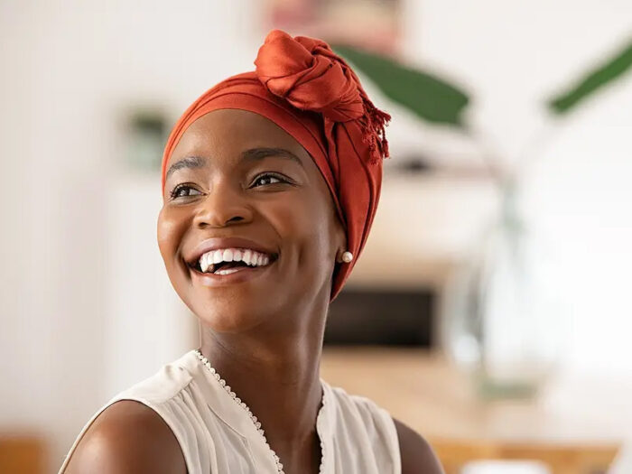 Black toned Women smiling