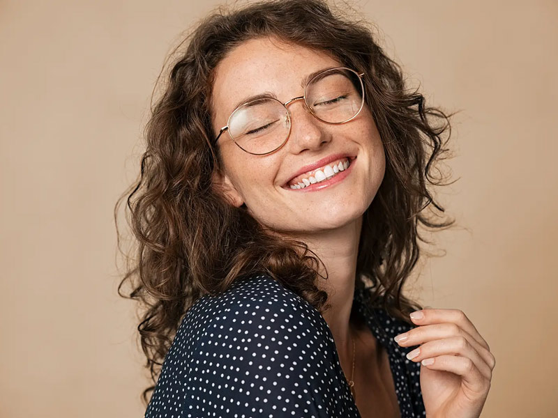 Women smiling with beautiful smile